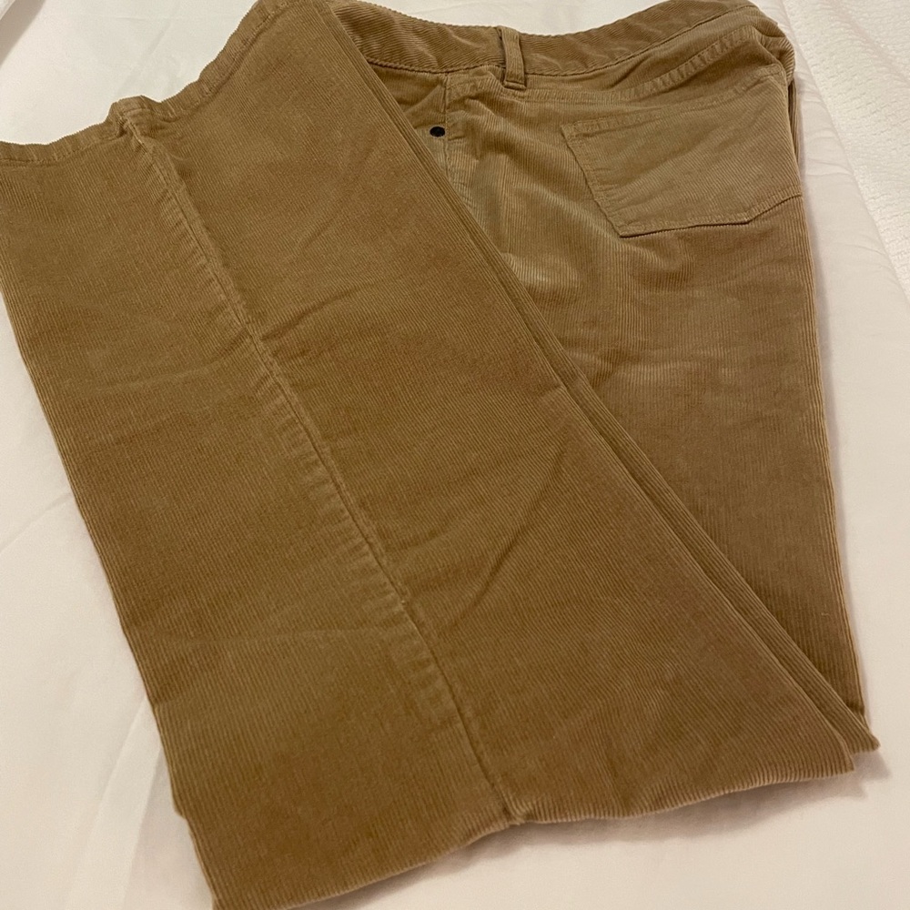 Talbots stretch corduroy light weight carmel color corduroy slacks w/spandex. - Picture 9 of 11